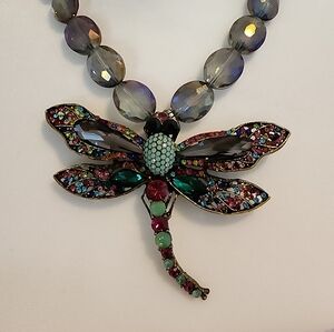 Necklace purple Dragonfly new